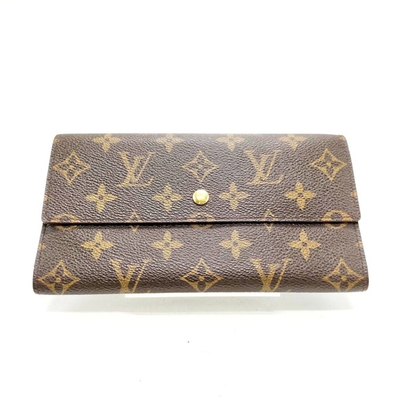 AUTH Louis Vuitton Porte Tresor Wallet Brown Monogram